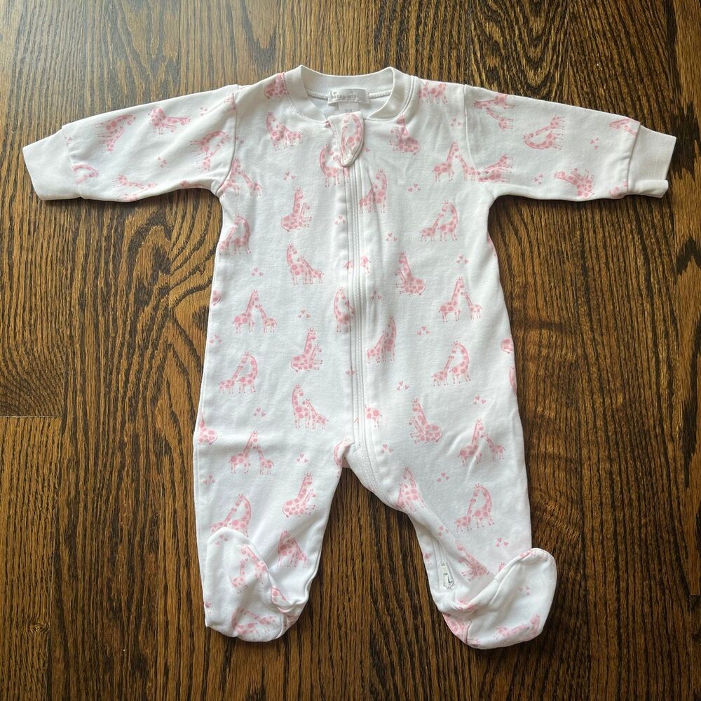 Kissy Kissy Giraffe Mom and Baby Pima Cotton Footie (3-6M)